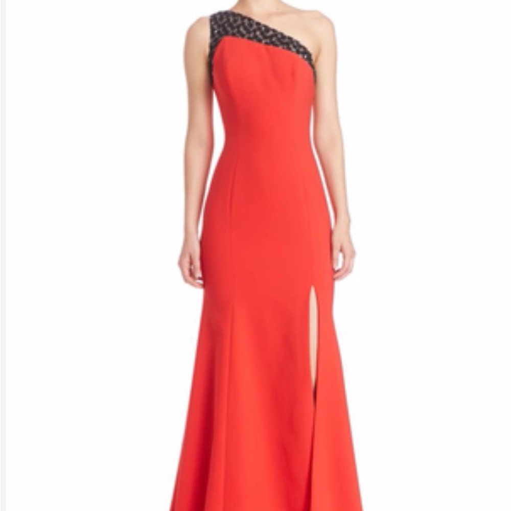 Theia asymmetrical dress gown